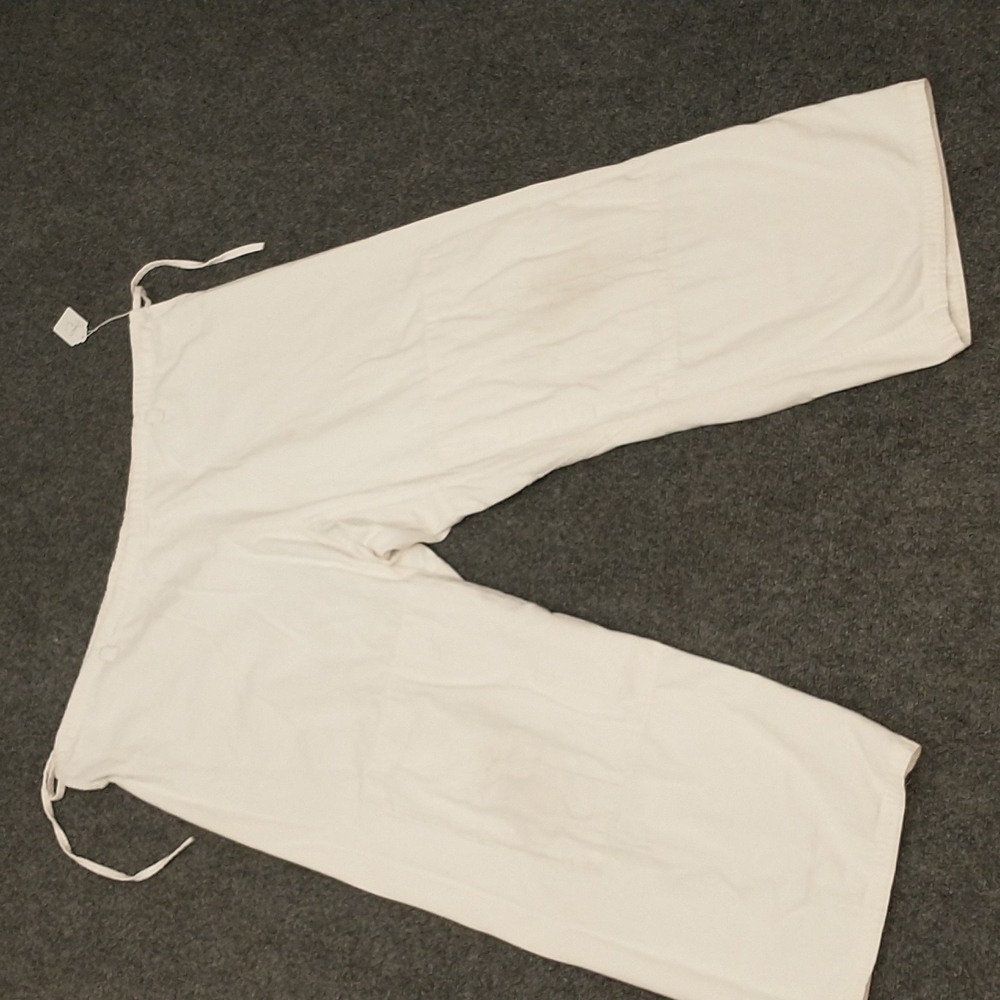 Vintage Canvas Drawstring Pants Natural Cotton Unbleached Comfortable w/measurem